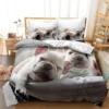 Bulldog Duvet Cover French Bulldogs Bedding Set Twin Polyester Chocolate Puppy Pet Doggy Animal Quilt Cover 15 - French Bulldog Gifts Store
